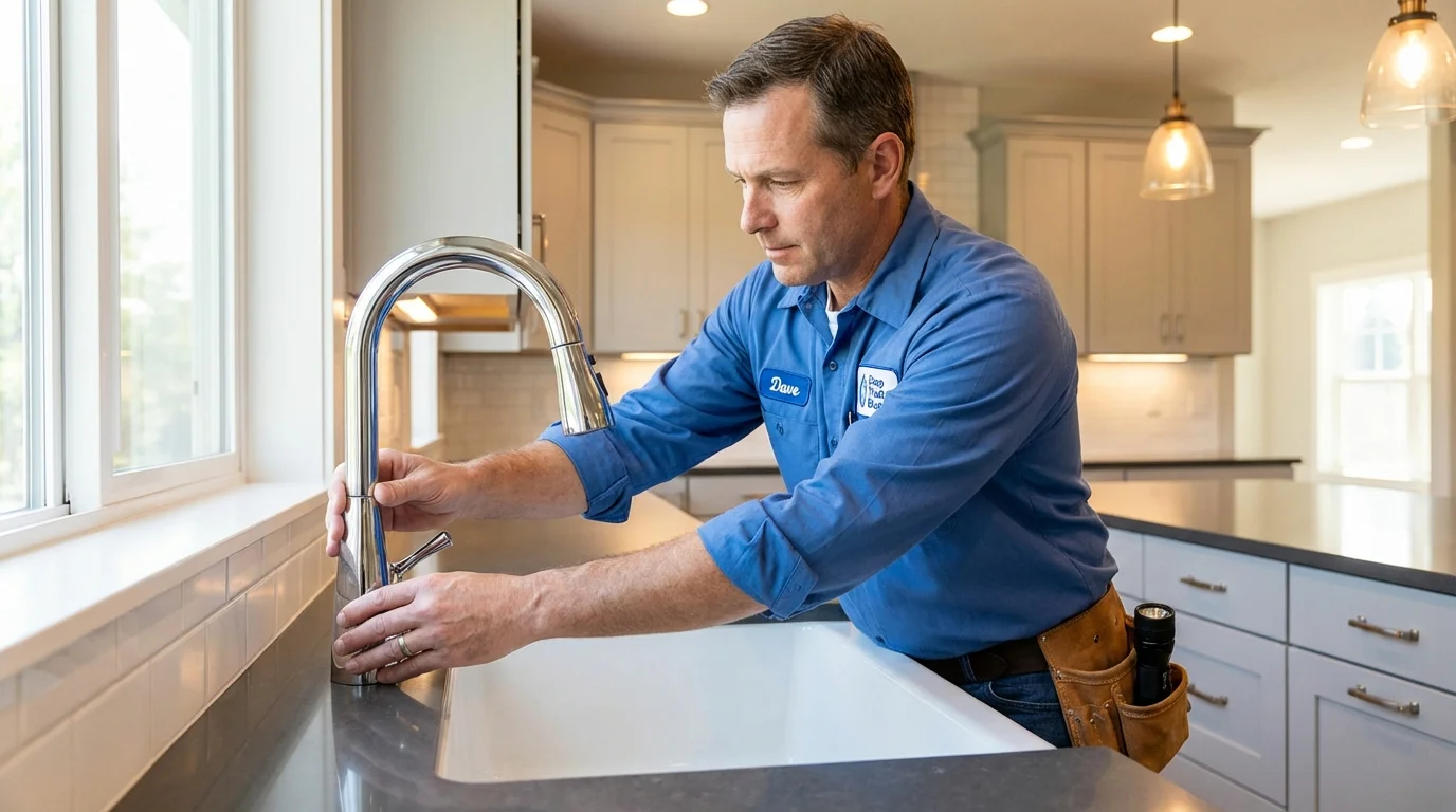 Kitchen faucet installation by Johns Plumbing LLC in Gordon